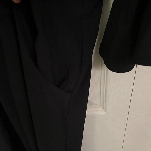 Eliza J Women's NWOT Black Flounce Sleeve Pockets Sheath Stretch Dress Size 20W - Picture 6 of 9